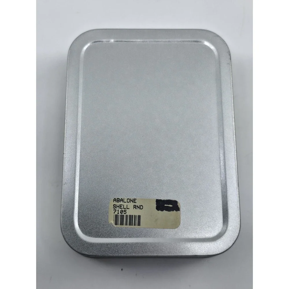 Surfer's Creed Abalone Mother of Pearl‎ Pendant Necklace Black Cord Tin Box